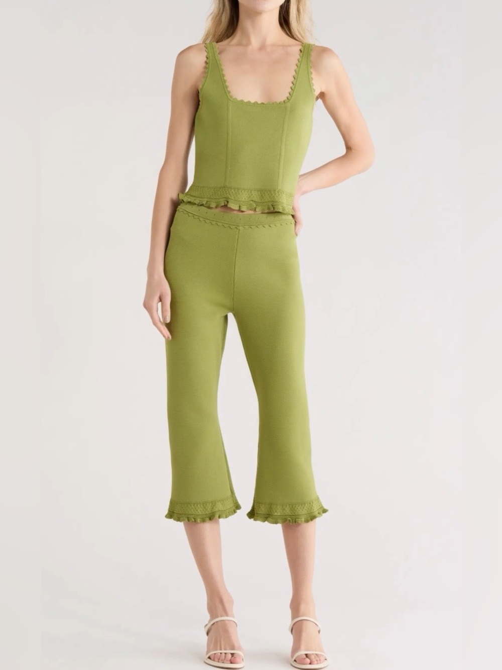 Jason Wu Scalloped Tank & Leggings Set Size M
